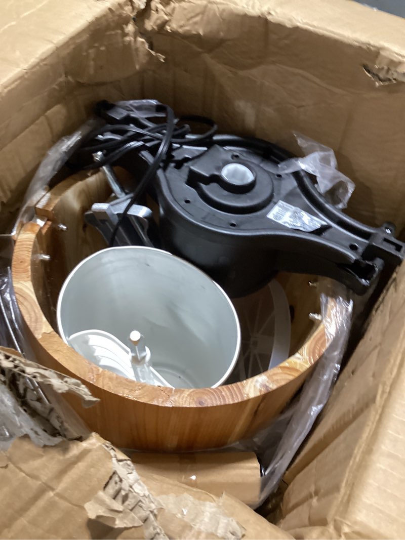 Condition photo showing As Is for elite gourmet eim916x old fashioned 6 quart vintage wood bucket electric ice cream maker machine appalachian, bonus classic die-cast hand crank for churning, uses ice and rock salt