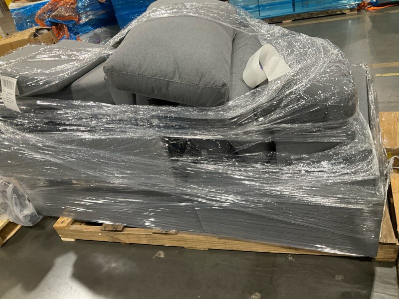 Condition photo showing As Is for sectional sleeper sofa with pull out bed, l shaped pull out couch with storage chaise, 5 seats convertible couch bed for apartment, living room, black