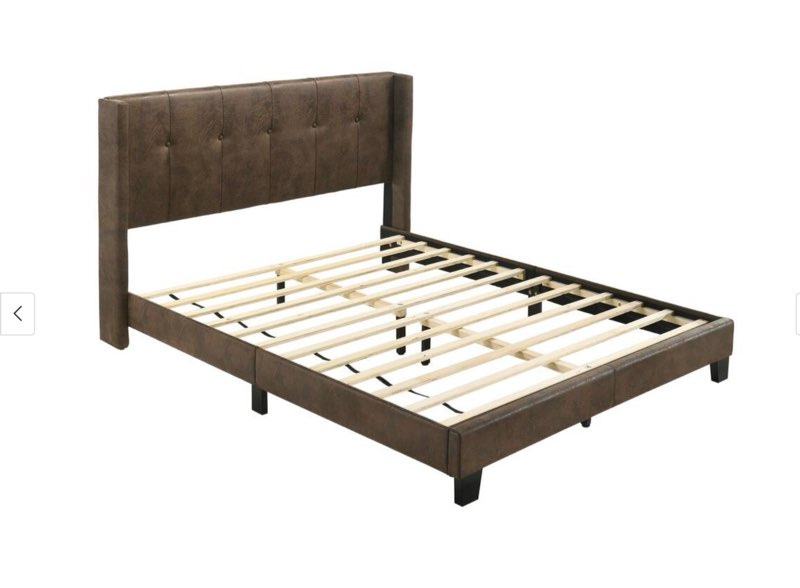 Incomplete))))Evelyn Upholstered Platform Bed - Brown - Queen
