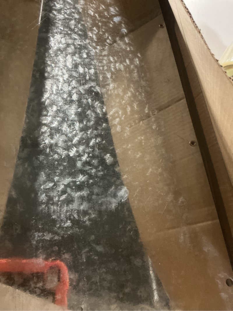 Condition photo showing As Is for 50 lb Automatic Dog Feeder for Large Breed with Wheels Galvanized Gravity Dog Food Dispenser Outdoor Pet Self Feeding, Easy to Move with Rolling Wheels