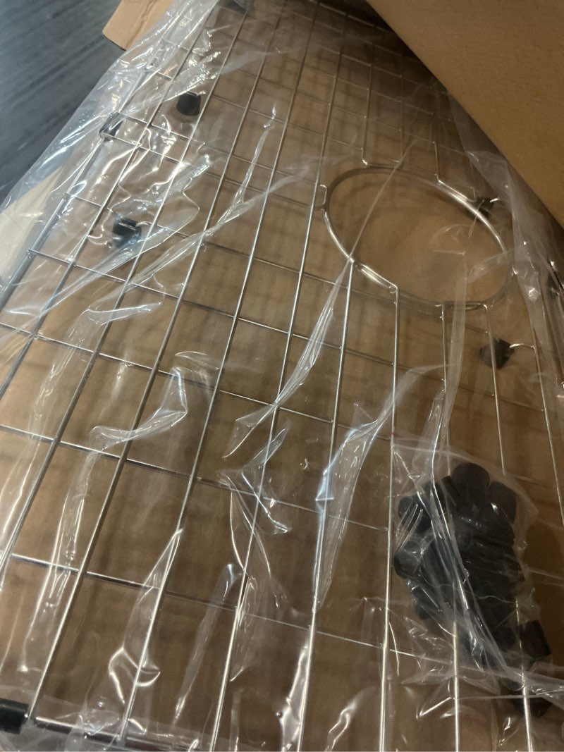 Condition photo showing Good Condition for serene valley 25-1/4" x 12-1/2“ sink grid, rear drain with corner radius 1-1/2", nlw2513r