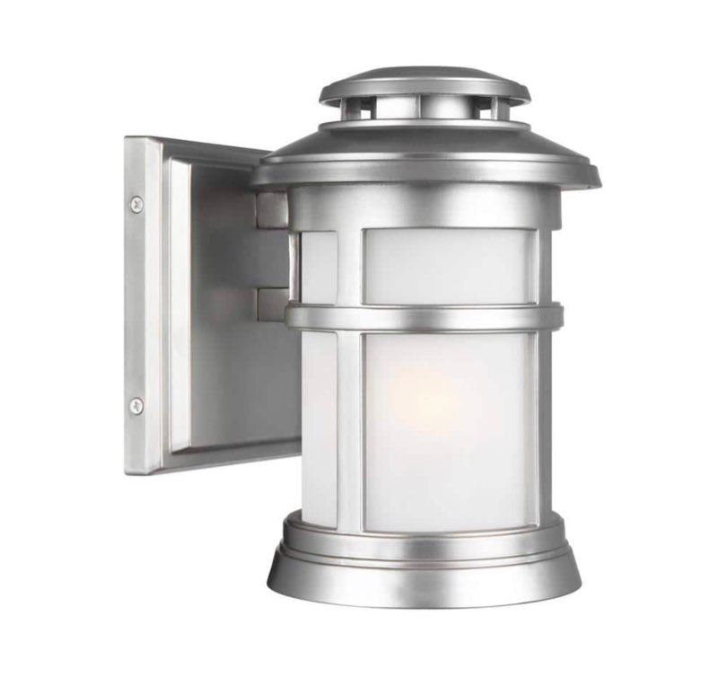 Feiss Ol14300 Newport 1 Light 9  Tall Outdoor Wall Sconce FeaturesConstructed from StoneStrong to withstand harsh environmentsComes with seedy glass cylinder shadeRequires (1) 75 watt max medium (E26) bulbDesigned for use with Vintage Edison bulbsThis product is designed for use outdoorsCUL rated for wet locationsCovered under a 1 year manufacturer warrantyDimensionsHeight: 9 Width: 6-1/4 Extension: 7-5/8 Product Weight: 2.9 lbsWire Length: 8 Shade Diameter: 4-3/8 Backplate Height: 6 Backplate Width: 5-3/4 Backplate Depth: 1-1/8 Electrical SpecificationsBulb Base: Medium (E26)Number of Bulbs: 1Bulb Included: NoWatts Per Bulb: 75 wattsWattage: 75 wattsVoltage: 120 volts