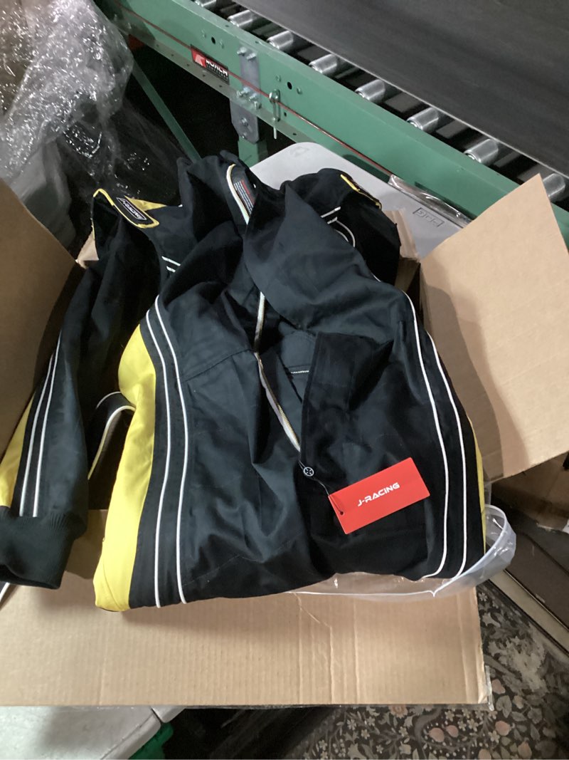 Condition photo showing New/Like New for J-RACING® Racing Suit Karting Suit/Race/Rally Go Kart Auto Racing Fire SFI 3.2A/1 Black Yellow X-Large