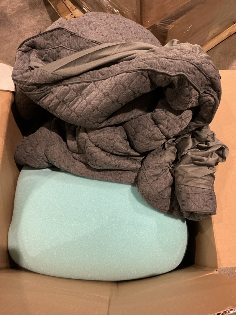 Condition photo showing Good Condition for dual layer 3 inch memory foam mattress topper king size, 2 inch cooling gel memory foam plus 1 inch pillow top mattress pad cover, with 8-21 inch deep pocket, grey king dual layer gray