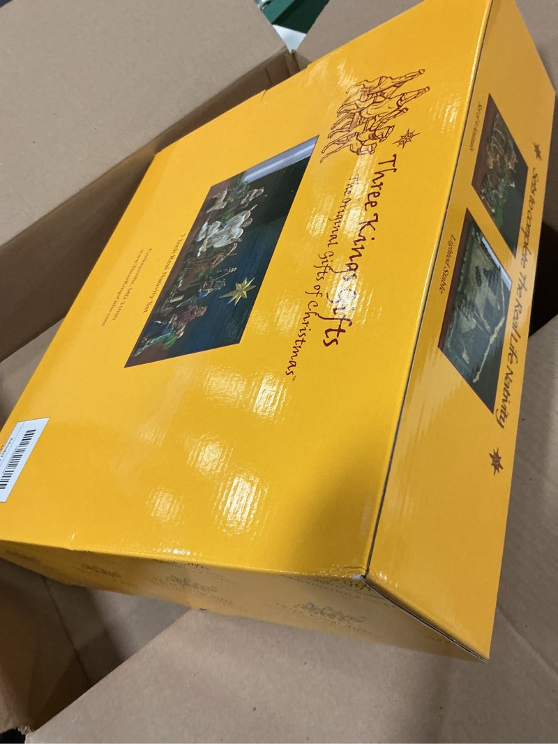 Condition photo showing New/Like New for Three Kings Nativity Figurines with Real Gold  Frankincense and Myrrh  Set of 11  7 inch Scale