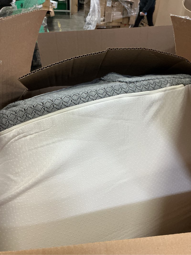 Condition photo showing As Is for wedge pillow for sleeping & resting, 24"x24"x12" memory foam cushion with grey white patterned polyester cover, ideal for bedroom & living room – comfortable support for adults grey & white 12 inch