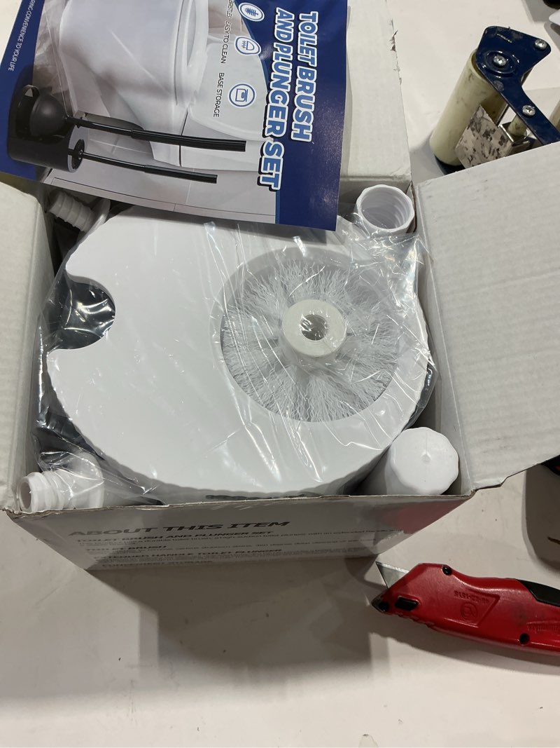 Condition photo showing Good Condition for forasto 2 in 1 toilet brush and plunger set, toilet bowl brush plunger set,extended handle plunger,bathroom cleaning tools,toilet brush plunger combo,cleaning brush?pearl white?20.8inch?