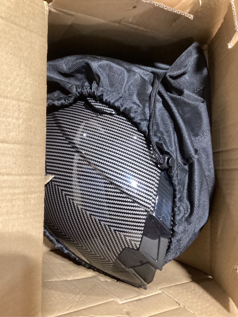 Condition photo showing Good Condition for Carbon Fiber Motorcycle Dual Visor Flip Up Modualr Full Face Helmet, Adult Men Women ATV Street Dirt Bike Racing Motocross Casco, DOT Certified, Large Carbon Fibre Large