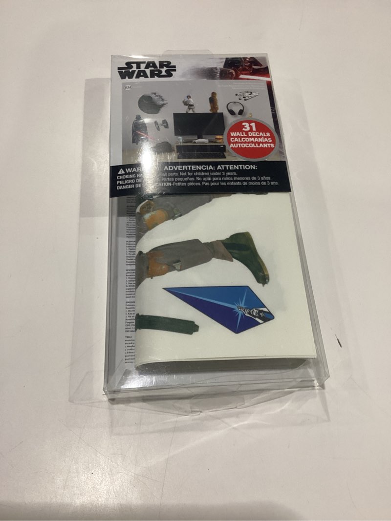 Condition photo showing New/Like New for roommates star wars classic peel and stick wall decals, mutli color 1.5 " x 1.25 " to 9 " x 9 "