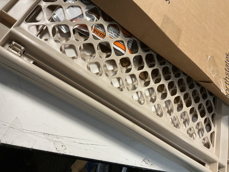 Condition photo showing Good Condition for Toddleroo by North States - Supergate Ergo Baby Gate: Plastic Baby Gate for Stairs & Doorways - Adjustable Indoor Safety Gate - Made in USA - 26 to 42 Inches Wide - 26 Inches Tall - Sand