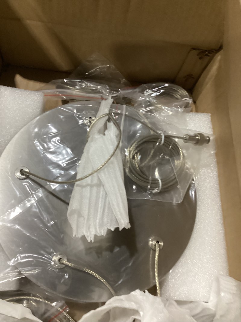 Condition photo showing New/Like New for 5 Lights Foyer Chandeliers for High Ceilings Raindrop Crystal Ball Chandelier Dimmable LED Entryway Pendant Light Hanging for Dining Room Kitchen Island Hallway, Include Bulbs (Black) 5 Light Black Canopy