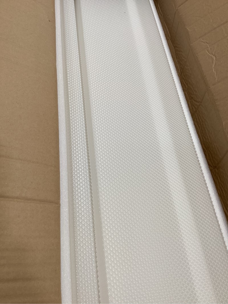 Condition photo showing Good Condition for beeveer 4 pcs 48 inch fluorescent light fixture covers replacement wrap around light cover 4ft two bulb replacement lens transparent square lenses for 4ft led ceiling, home kitchen room