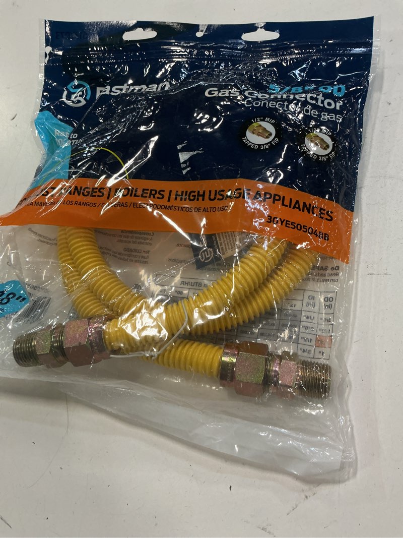 Condition photo showing Good Condition for 48 Inch x 3/8 Inch OD Flexible Gas Line Connector with (2) 1/2 Inch MIP Fitting Ends for Natural Gas and Liquid Propane, Stainless Steel, Yellow, 10YE505048B