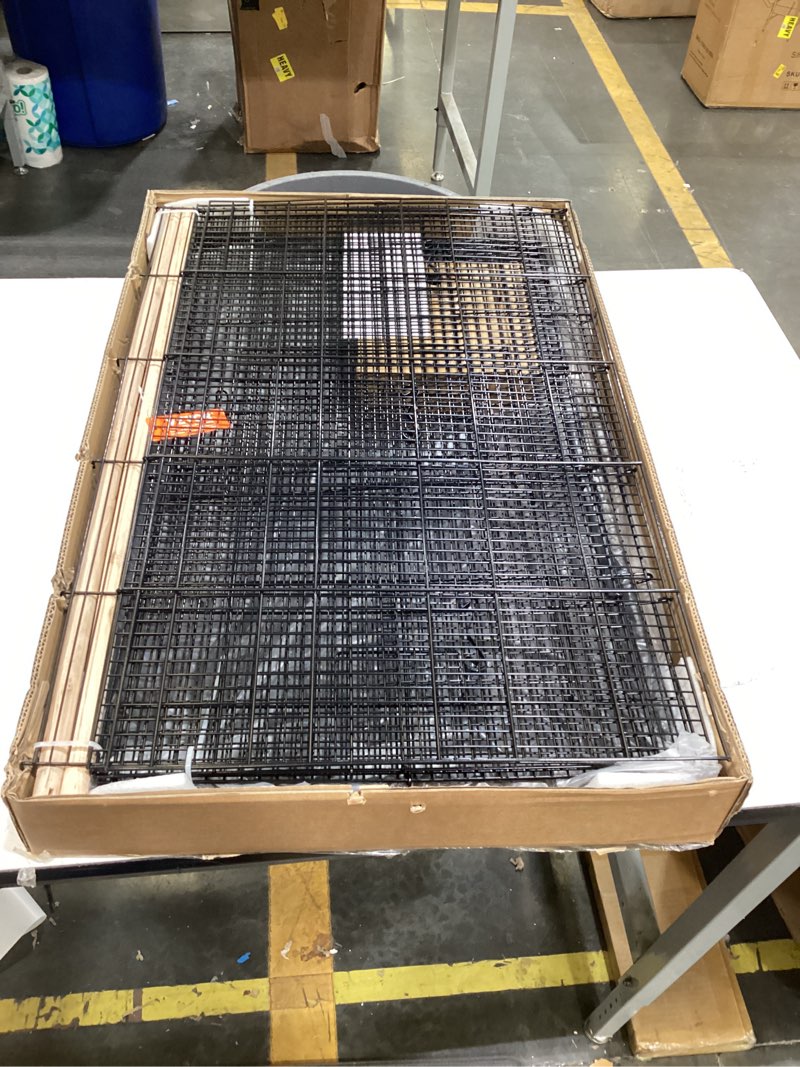 Condition photo showing As Is for vevor 30 inch flight bird cage, stackable bird cage parakeet cage with slide-out tray and handle, small parrots birdcage for cockatiels budgies conure macaw finch lovebirds canaries pigeons black