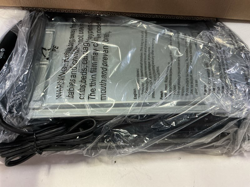 Condition photo showing As Is for Chefman Electric Smokeless Indoor Grill w/ Non-Stick Cooking Surface & Adjustable Temperature Knob from Warm to Sear for Customized BBQing, Dishwasher Safe Removable Water Tray, Black