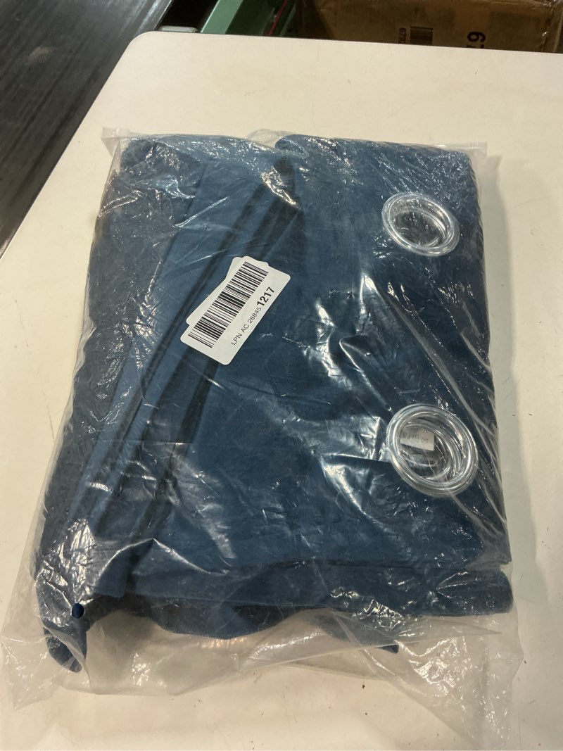 Condition photo showing Good Condition for navy crushed velvet curtains 84 inch length grommet blackout curtains for bedroom light blocking thermal insulation drapes set of 2 panels 52”x 84” navy 52"w x 84"l (pack of 2)