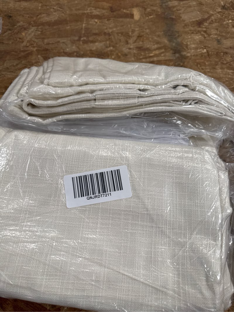 Condition photo showing Good Condition for textured cotton true blackout curtain, 48x96, ivory