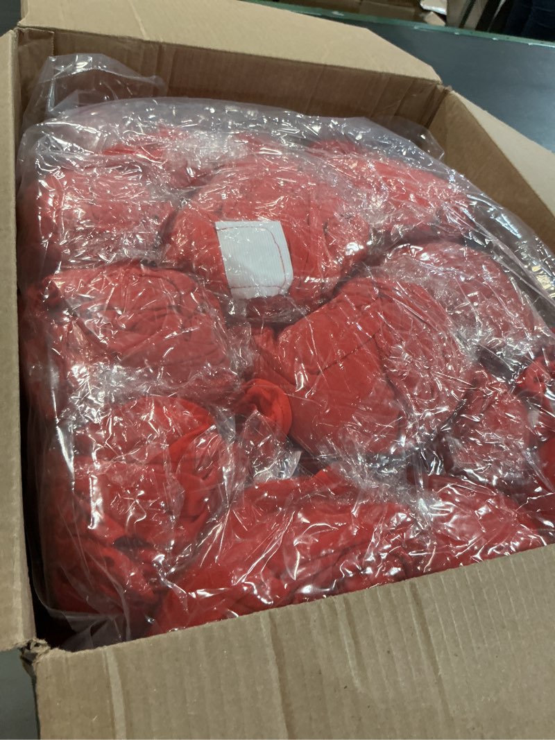 Condition photo showing Good Condition for Macarrie 60 Pcs Chair Covers Wedding Seat Slipcovers Polyester Spandex Folding Chair Covers for Wedding, Banquet Party, Celebration Event, Dining Room, Living Room(Red)