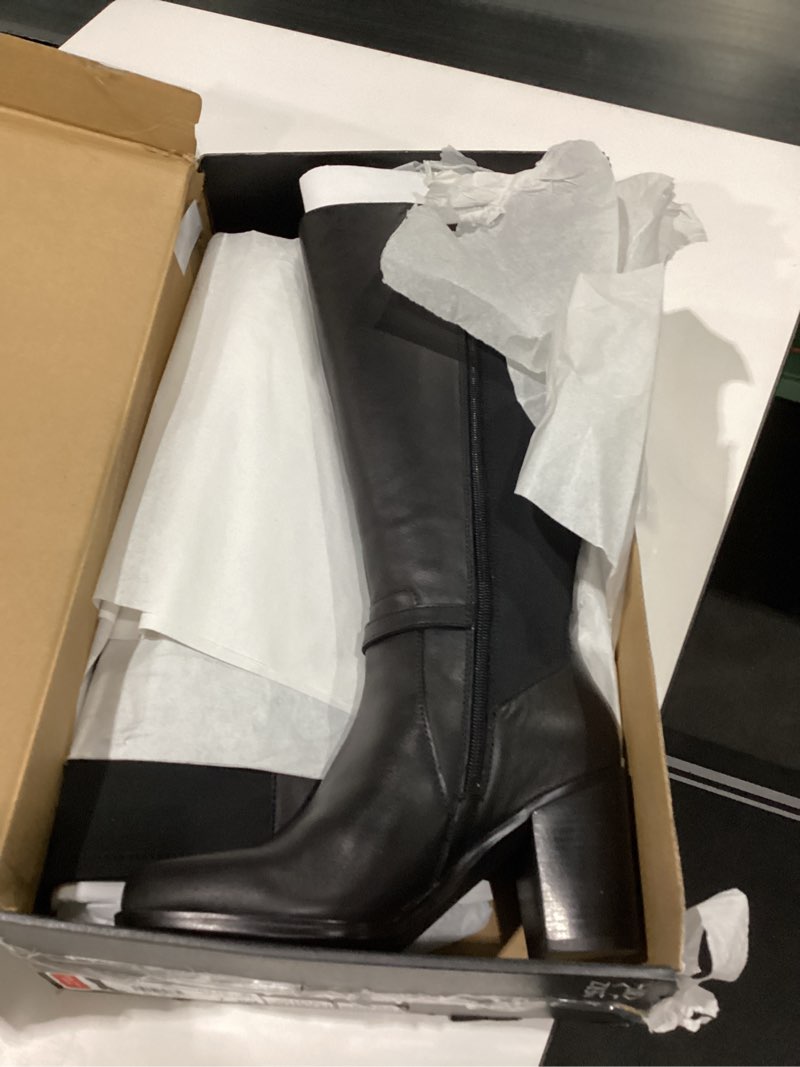 Condition photo showing Good Condition for Naturalizer Women's Kalina-Stretch Extra Wide Calf Boots Knee High 7 Wide Black Leather and Fabric