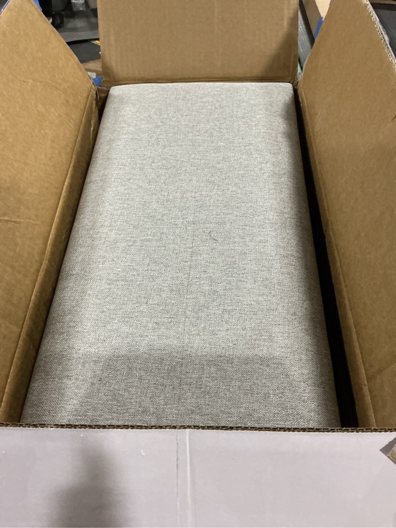 Condition photo showing As Is for IFNOW Upholstered Wall Mounted Headboard, 3D Soundproof Wall Panels Peel and Stick for Queen Size, Reusable and Removable Tufted Bed Headboard in Medium Grey (9 Panels, 10" x 24") Fabric-medium Gray Queen