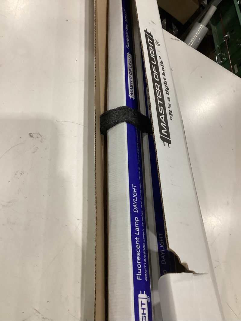 Condition photo showing As Is for f40/d daylight (2 pack) 4ft fluorescent tube light bulb 40w 40 watt t12 daylight 4100k 1.5 inch diameter replaces f40dx f40t12/865/eco f40sp65/eco f40dx/alto f40/lr/eco/2p f40t12/dx (2)