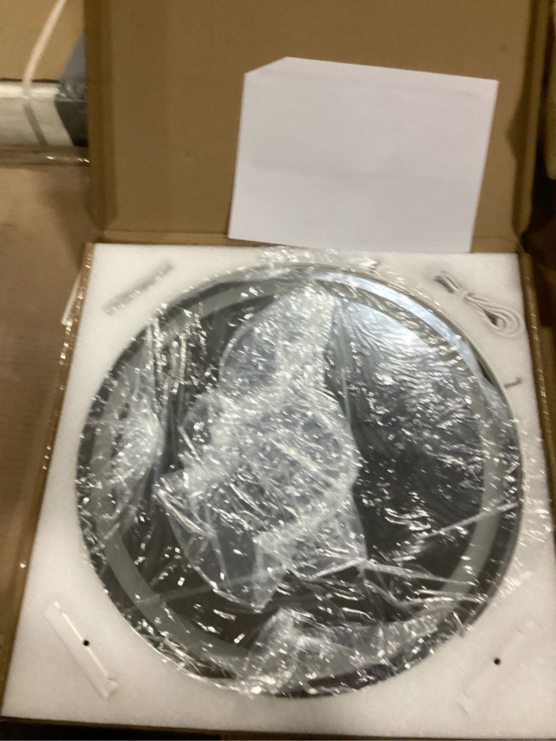 Condition photo showing New/Like New for Makeup Mirror with Lights, 18 Inch Vanity Mirror with Lights, Lighted Makeup Mirror, Smart Touch Control 3 Colors Dimmable Round Lighted Vanity Mirror, Tabletop ? Desk Mirror, 360°Rotation White 18"L x 18"W