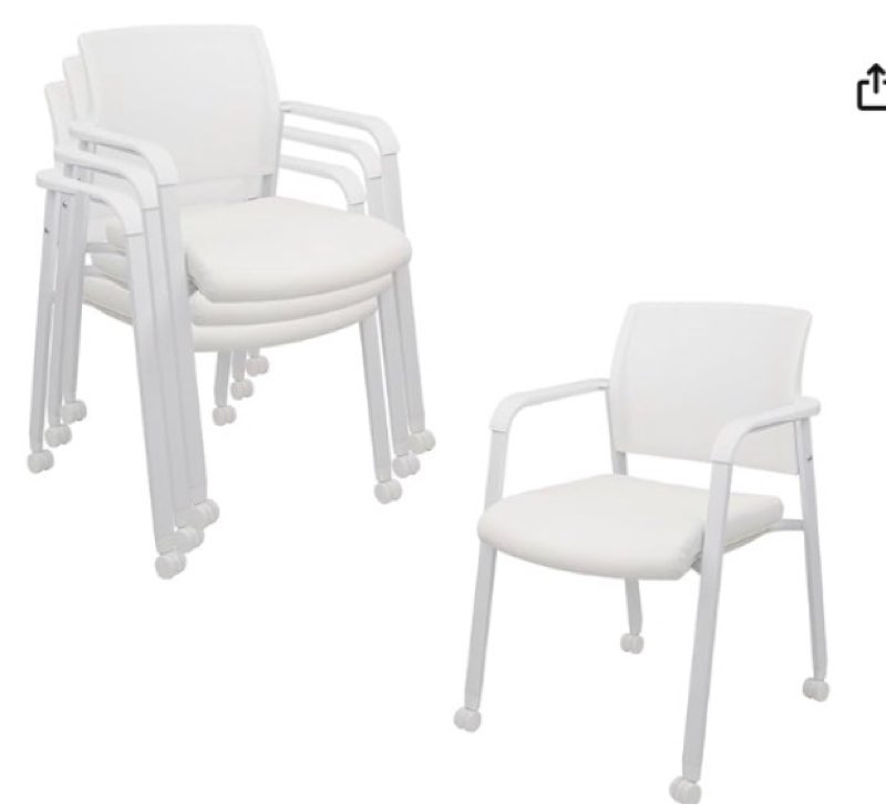 clatina stacking office chairs with wheels 