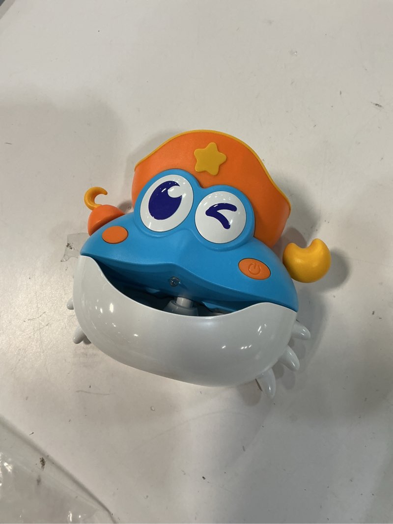 Condition photo showing Good Condition for bath toys,rechargeable crab baby bath toys light up bath bubble machine with colourful rgb light great birthday gift for boys and girls toddler toy for kids ages 1-3 4-8 rechargeable-blue