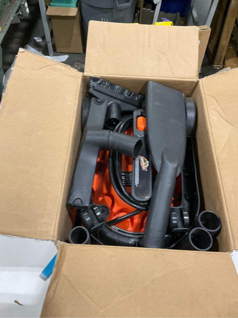 Condition photo showing As Is for Armor All AA255W Wet/Dry Utility Vac 2.5 Gallon, 2.5-Gallon,120 Volts (AC), Orange/Black Update 2.5 Gal
