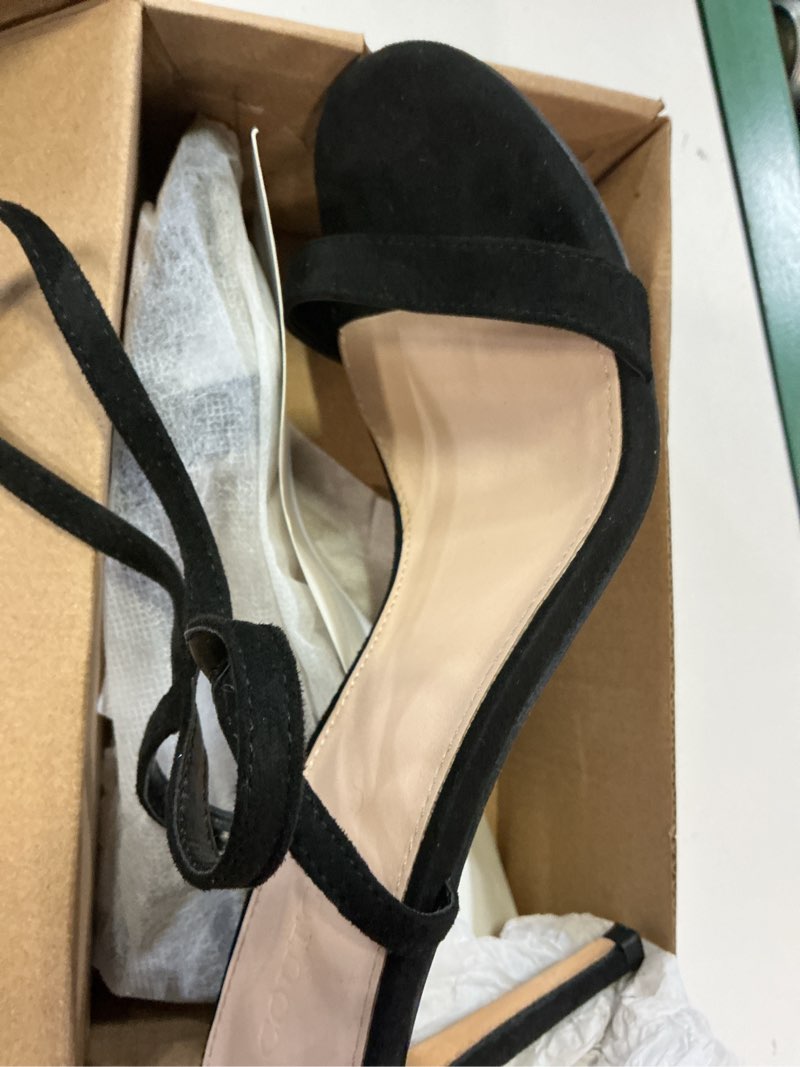 Condition photo showing As Is for coutgo womens strappy lace up heels sandals sexy high heeled ankle strap summer dress shoes 8.5 black