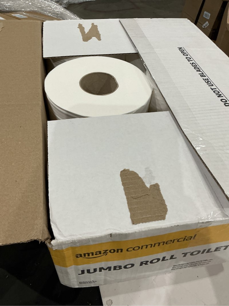 Condition photo showing New/Like New for amazoncommercial 2-ply ultra plus toilet paper, bath tissue, soft and strong, septic safe, unscented, 400 sheets per roll, 80 individually wrapped rolls for business use