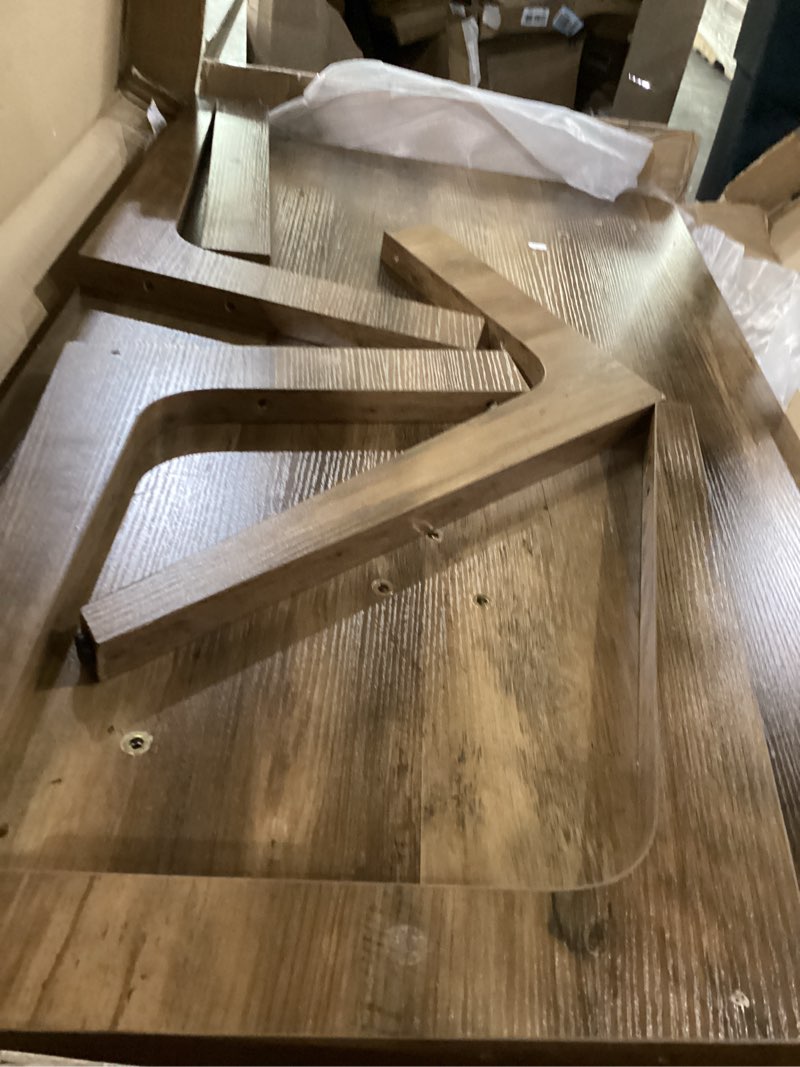 Condition photo showing As Is for VASAGLE MAEZO Collection - Coffee Table, 2-Tier Center Table with Storage, Tapered Legs, Curved Transitions, 21.7 x 39.4 x 17.7 Inches, Easy to Assemble, for Living Room, Honey Brown ULCT249K01