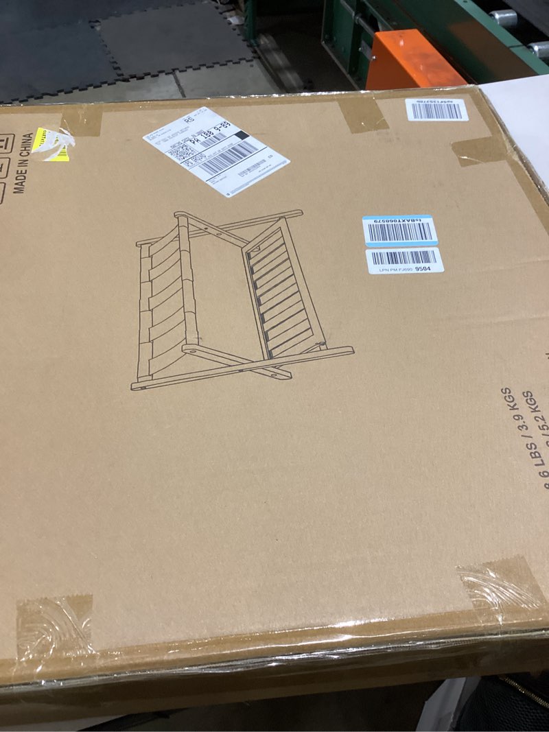 Condition photo showing As Is for Fully Assembled Bamboo Luggage Racks, Foldable Suitcase Stand with 5 Nylon Straps, Luggage Stand with Shoe Shelf Ideal for Guest Room, Bedroom, Hotel, Honey Oak Honey Oak-1pack