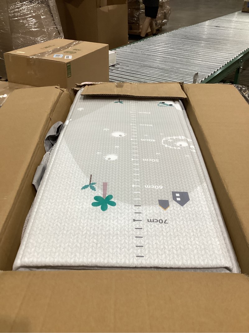 Condition photo showing Good Condition for LUTIKIANG 79" x 71" Baby Playpen with Upgrade Mat, Portable Play Yard for Babies and Toddlers, Extra Large Baby Gate Playpen, Play Pin, Fence Area, Includes Ocean Balls, Pulling Rings Grey 79" x 71" with LDPE Mat