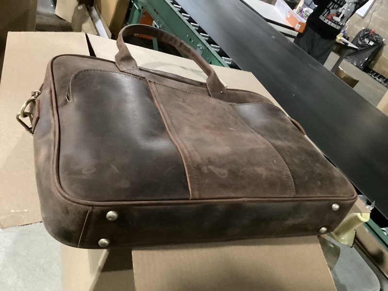 Condition photo showing Good Condition for Blofinche Genuine Leather laptop briefcase mens 15.6 inch Computer Messenger shouledr work Satchel bags Coffee
