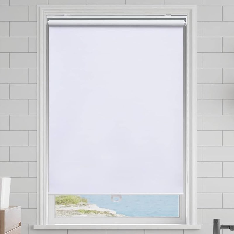 Cordless Roller Shades Blackout Blinds for Windows Room Darkening Rolled Up Shades with Spring Syste 76”