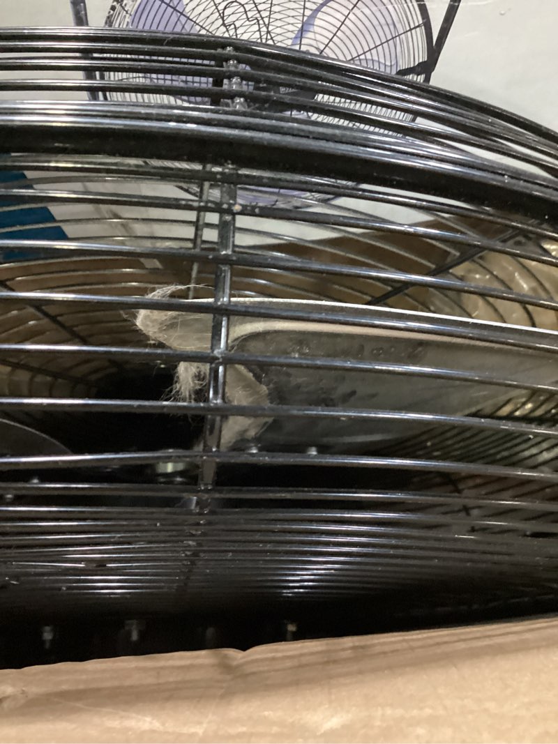 Condition photo showing As Is for utilitech 20-in 120-volt 3-speed high velocity indoor black floor fan