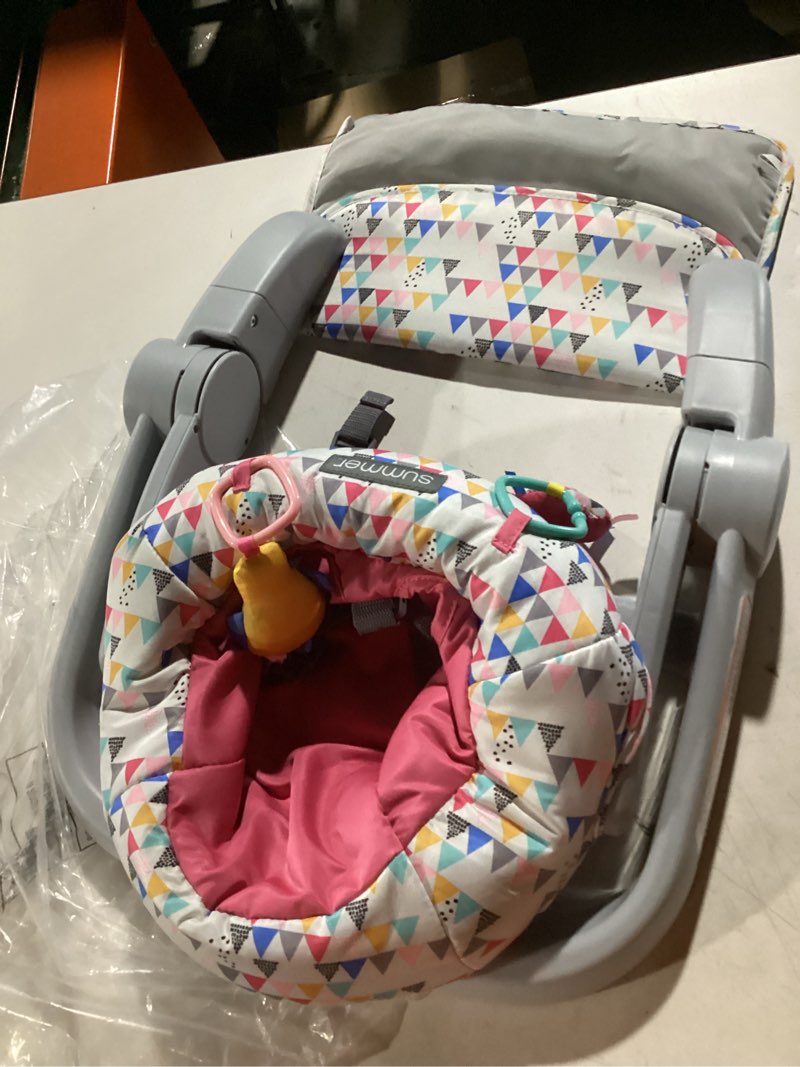 Condition photo showing Good Condition for Summer Infant Learn-to-Sit 2-Position Floor Seat (Funfetti Pink) – Sit Baby Up in This Adjustable Baby Activity Seat Appropriate for Ages 4-12 Months – Includes Toys