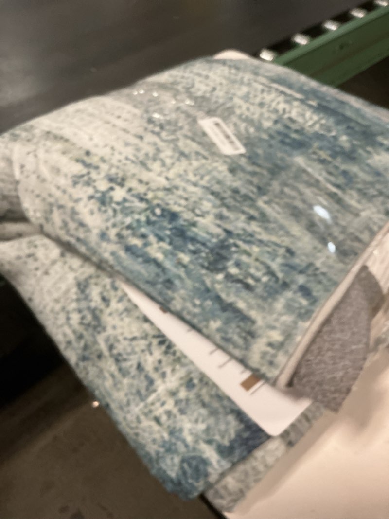 Condition photo showing Good Condition for washable area rugs for living room: 6x9 rug abstract neutral soft non slip low-pile carpet indoor floor rug for bedroom home office nursery dining room kitchen (blue, 6'x9') blue 6' x 9'(rectangular)