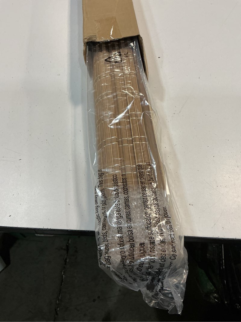 Condition photo showing New/Like New for lazblinds no tools no drill cordless bamboo roman shades, light filtering window treatment, roll up bamboo blinds for windows 36'' w x 64'' h, brown light filtering-brown206 36" w x 64" h