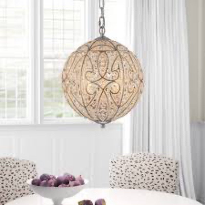 Crystal accents globe sphere pendent