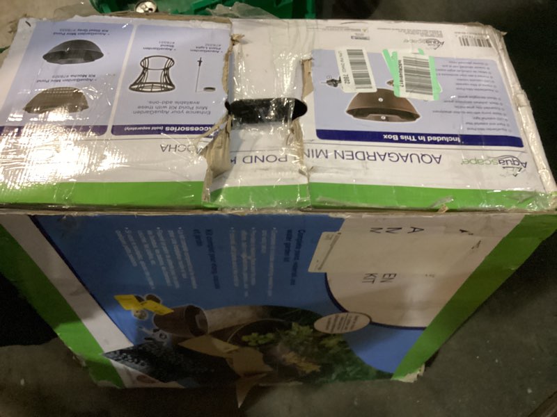 Condition photo showing New/Like New for aquascape aquagarden pond kit, container water garden | 78325 brown pond and waterfall kit