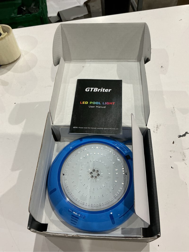 Condition photo showing Good Condition for above ground pool lights with app control 20w rgb dimmable led pool lights with suction cups and built-in magnets 12v underwater pool light for above ground inground pools ip68 waterproof 28ft cord w whiteblue