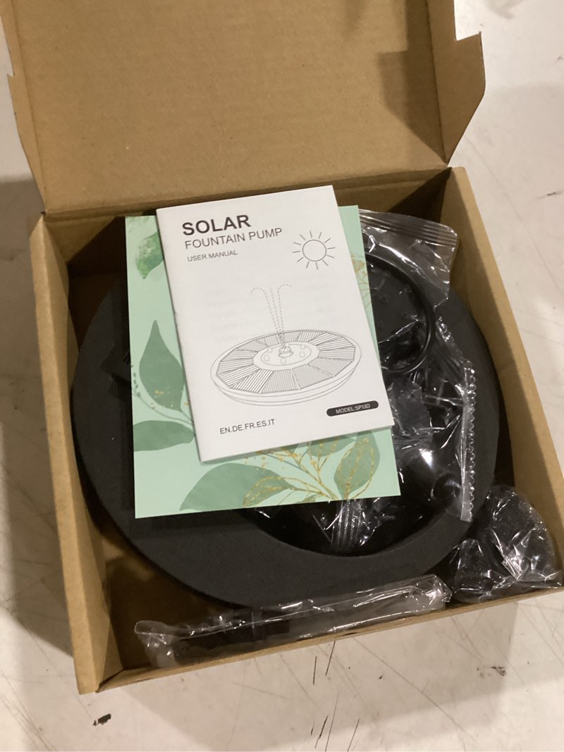 Condition photo showing Good Condition for szmp solar fountain upgraded 100% glass panel, 3.5w floating solar powered water pump built-in 2000 battery with 7 nozzle & 4 fixer, solar bird bath fountains for garden, pond, outdoor white led lights