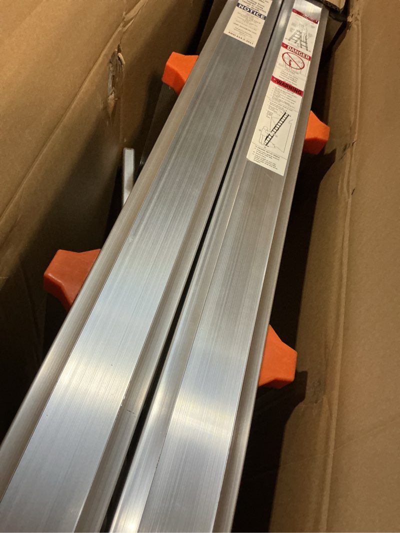 Condition photo showing Good Condition for Valeo Ladder 14FT, Multi Position 4 Step Ladder Extension, Anti-Slip A Frame Folding Ladder with Removable Tool Tray, 330lbs Adjustable Telescopic Aluminum Ladders for Stairs Home Indoor Outdoor Roof Silver 14 FT