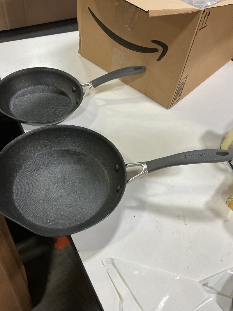 Condition photo showing As Is for A1 Series 2-Piece Graphite Aluminum with Scratch Defense Technology Nonstick Induction Frying Pan Set