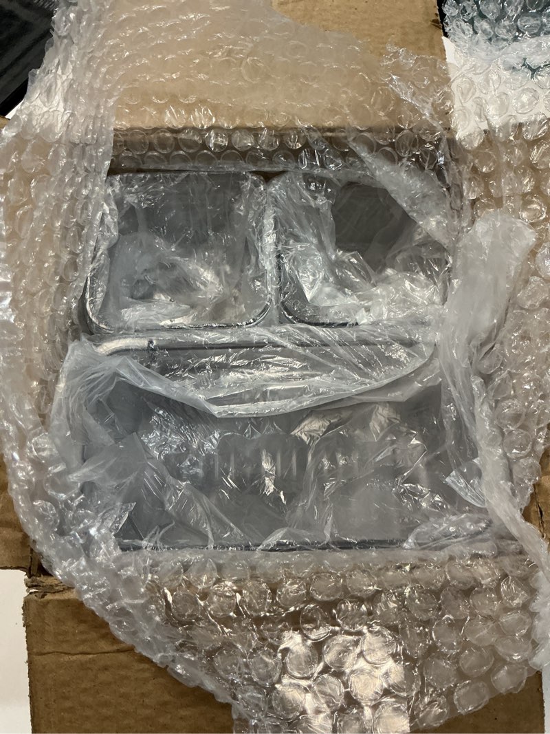 Condition photo showing New/Like New for 14 Pcs Clear Drawer Organizer, Adjustable Drawer Storage Box, 3-Size Desk Drawer Organizer, Acrylic Storage Bins for Makeup, Cosmetic, Kitchen Utensils, Bedroom Dressers Tool Organizer for Gadgets 14PCS