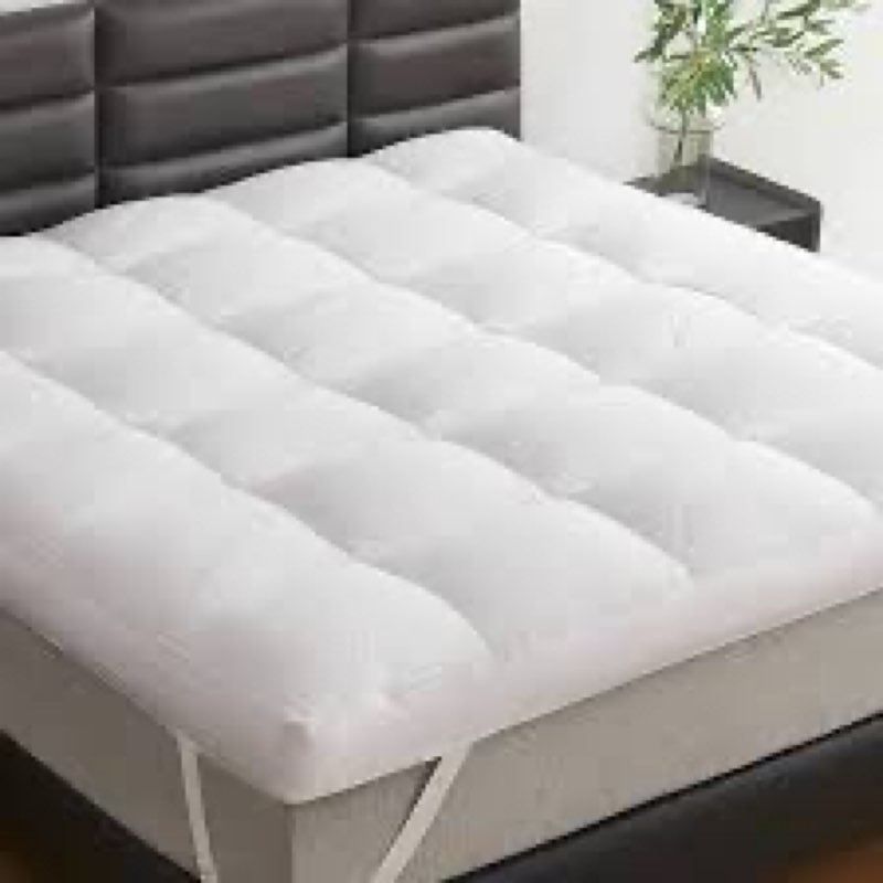 lewinbedding dual layer 5 inch goose feather mattress topper queen size, 4 inch goose feather plus 1