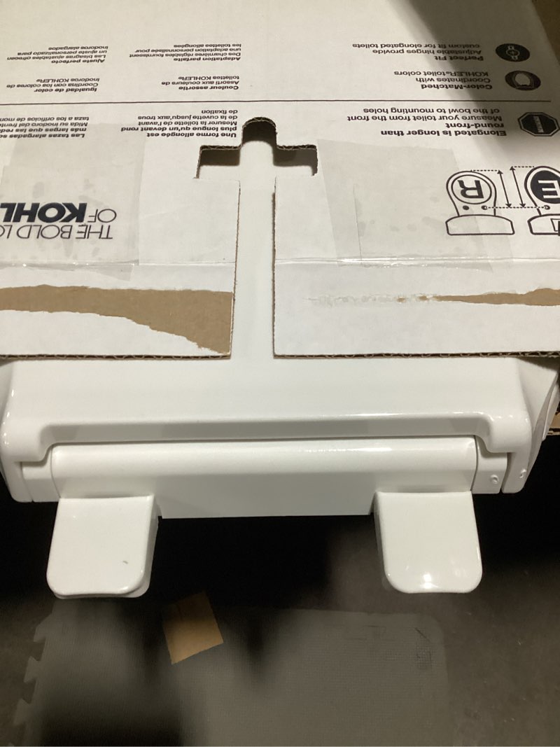 Condition photo showing New/Like New for WSSROGY Toilet seat Elongated with Slow Close Hinges, Four Bumpers Never Loosen and Easily Remove, Two Sets of Parts, Plastic, White