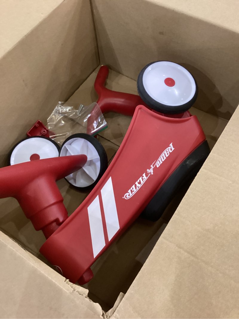 Condition photo showing As Is for Radio Flyer Red Rider Trike for Ages 2.5–5, Three Wheel Toddler Bike, Kids Tricycle, Outdoor Riding Toy, Durable Steel Frame, Adjustable Seat, Classic Red, Amazon Exclusive